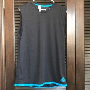 Adidas Men’s Large grey blue workout tank